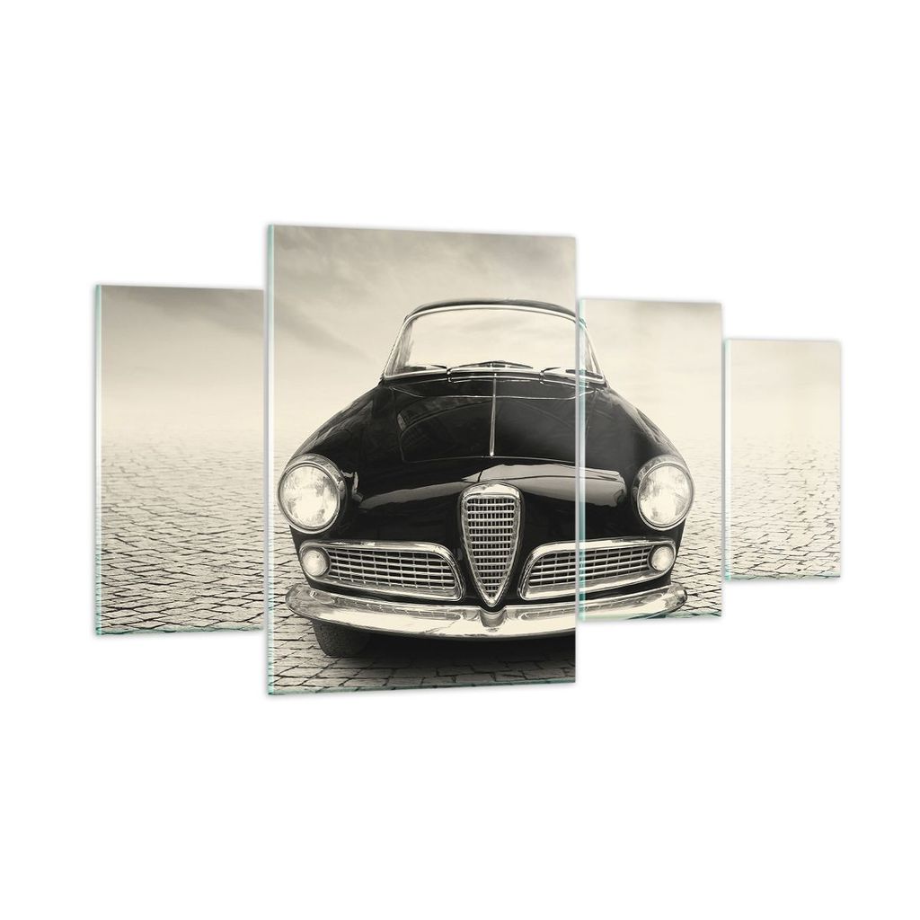 Bilder auf glas - 4 Teile - Alpha Romeo Giuletta - 160x90cm - Glasbilder - Wandbilder - Bilder - zum Aufhängen bereit - Wanddekoration aus Glas - ...