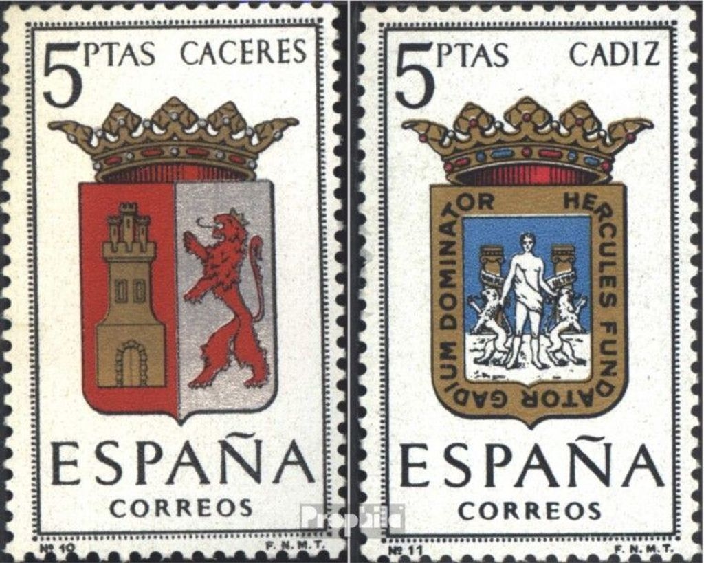 Briefmarken Spanien 1962 Mi 1370,1371 (kompl.Ausg.) postfrisch Wappen