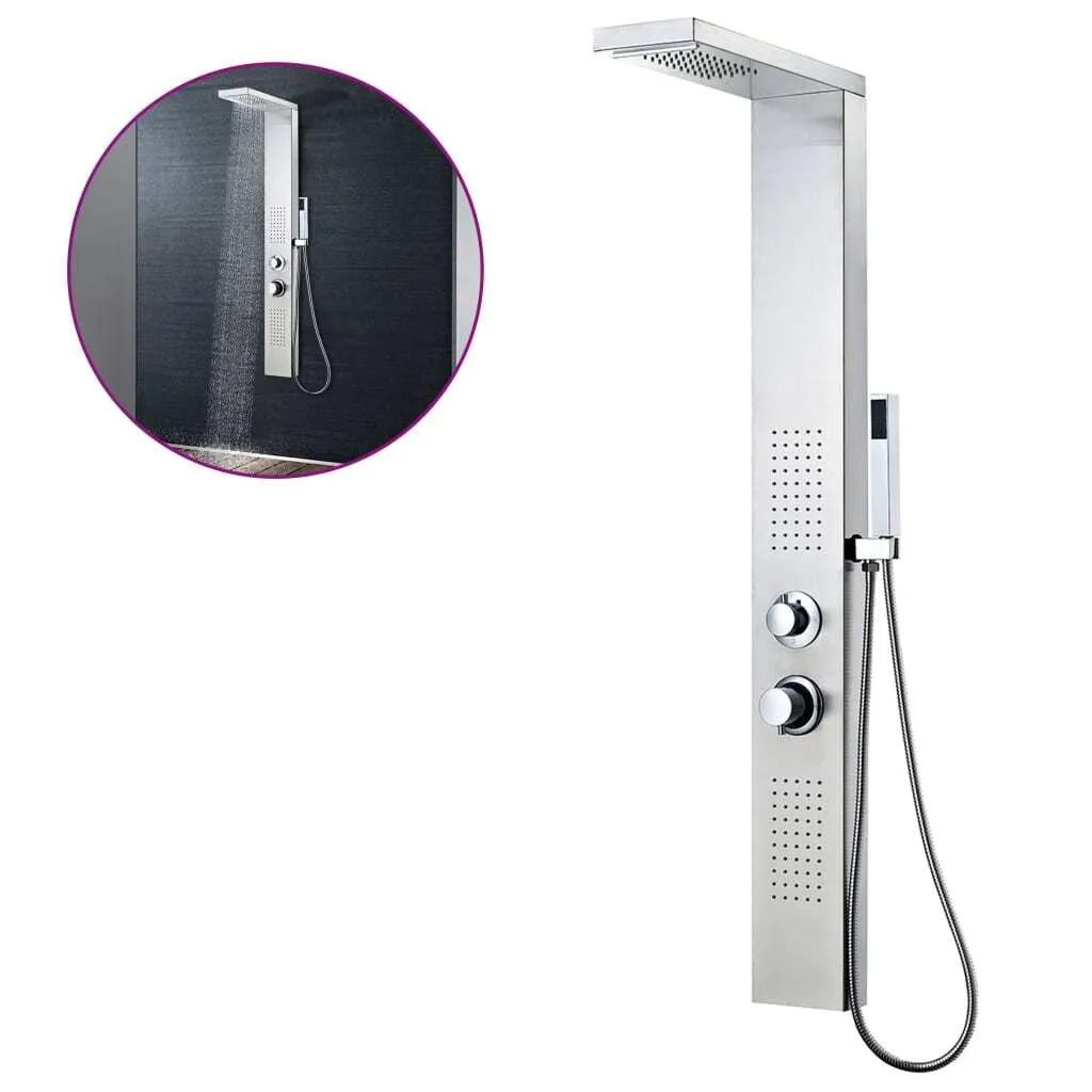 Système de Douche Carré Inox avec Buses Anti-Calcaire et Cascade