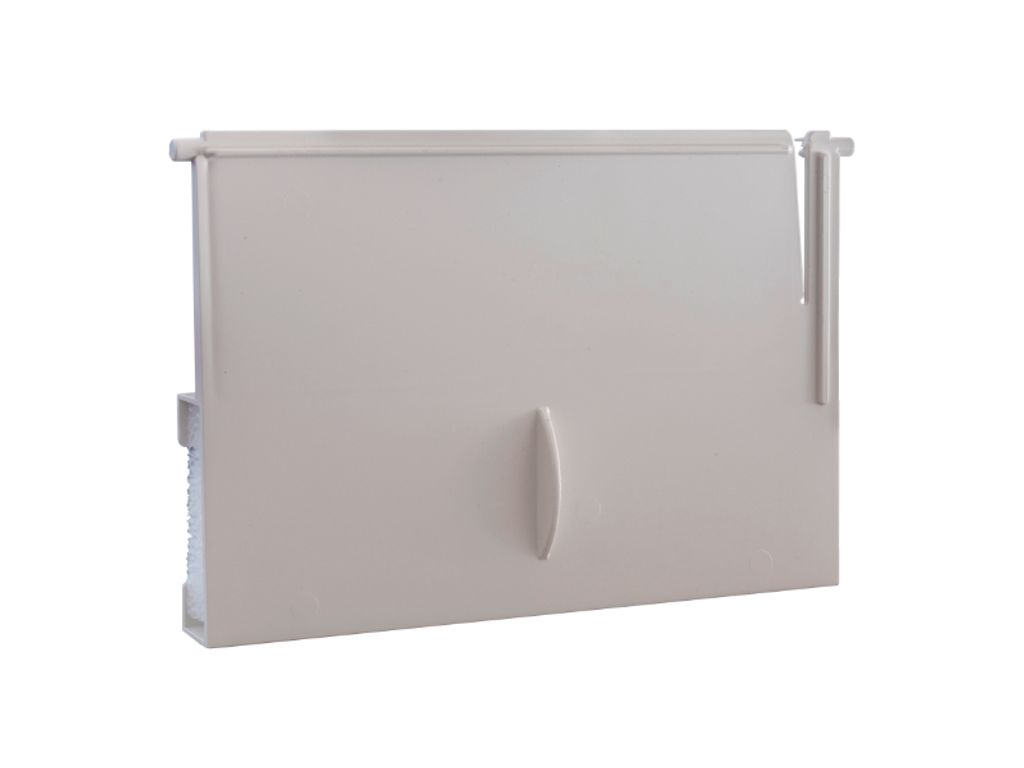 A light gray skimmer flap or weir for a pool skimmer, shown against a white background.