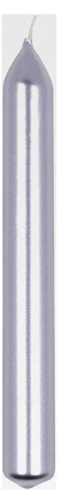 Set Glatte Lackierte Stabkerzen Silber / 10 Stück im Karton / 17 x Ø 2 cm Unparfümiert / Zylindrische Tafelkerzen zur Dekoration im Wohnzimmer, ...