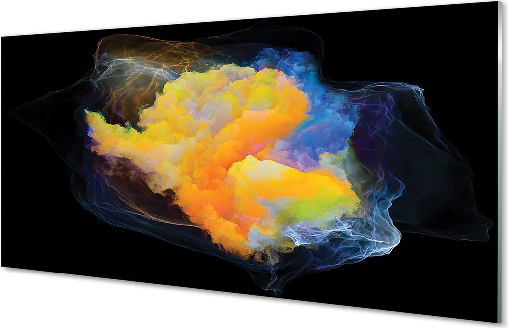 Glasbilder 120x60 Wandkunst bunte fraktale