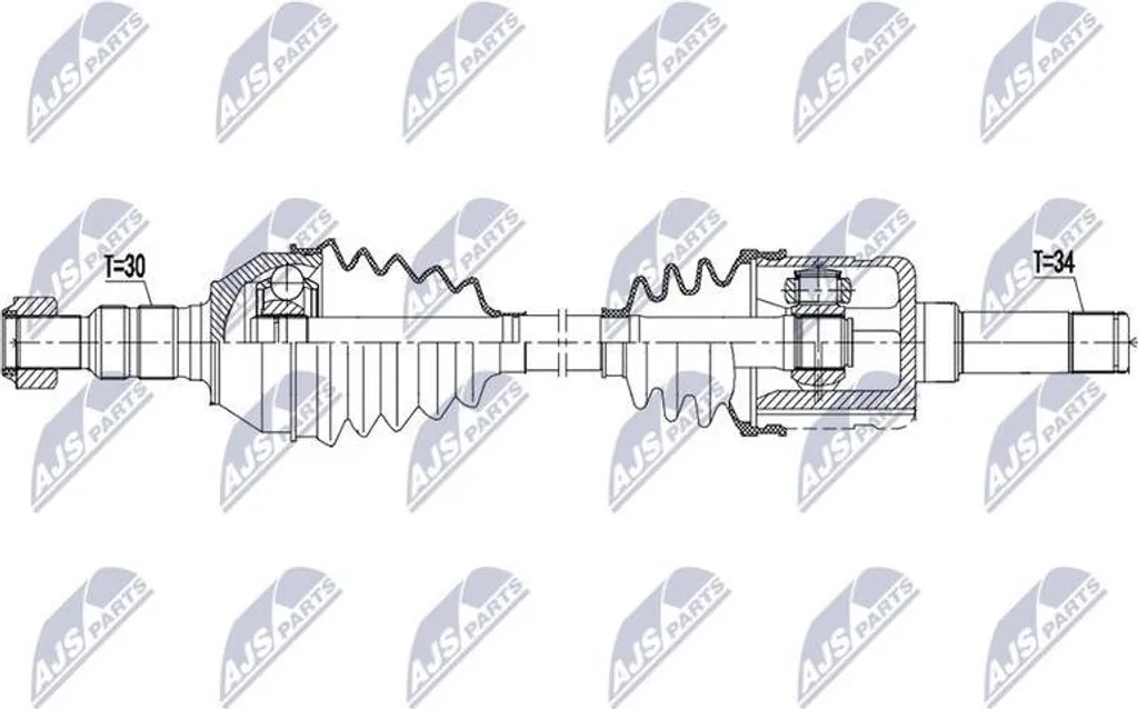 Cardan de Transmission Arbre NTY NPW-PL-107 compatible Opel Insignia