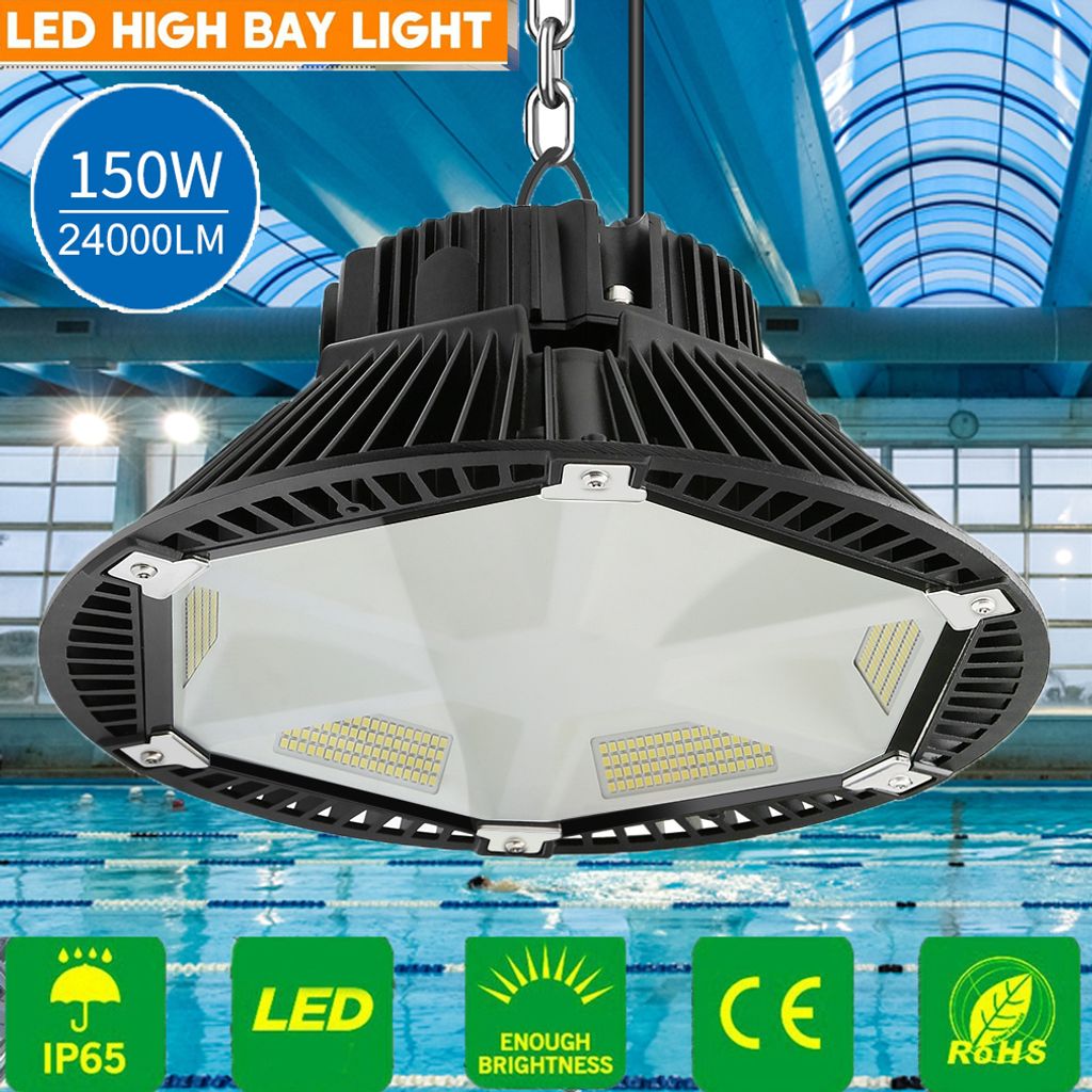 150W UFO LED Hallenbeleuchtung Industrielampe Hallenstrahler Hallenleuchte Lamp 130LM/W/5700-6500K/W