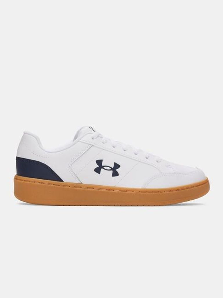 Under Armour, color blanco, suela de goma color caramelo, Imagen del producto 
