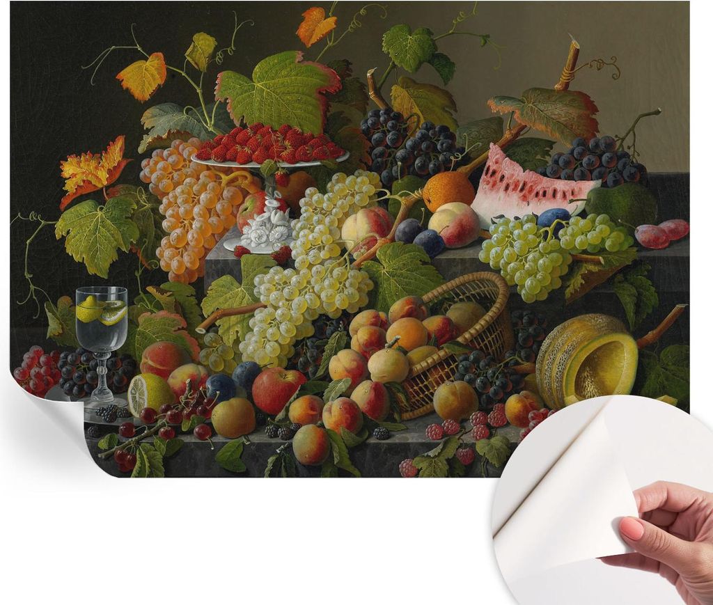 Selbstklebende Wandtapete - Dekorative Tapete für Wohnzimmer - Klebefolie für Wandbilder - Tapetenfolie für Wanddekoration - 208x146 cm - Frucht...