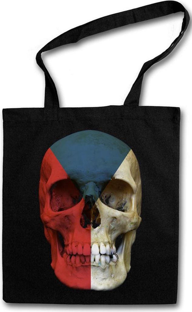 Urban Backwoods Classic Czechia Skull Flag, Stofftasche, Farbe: Schwarz