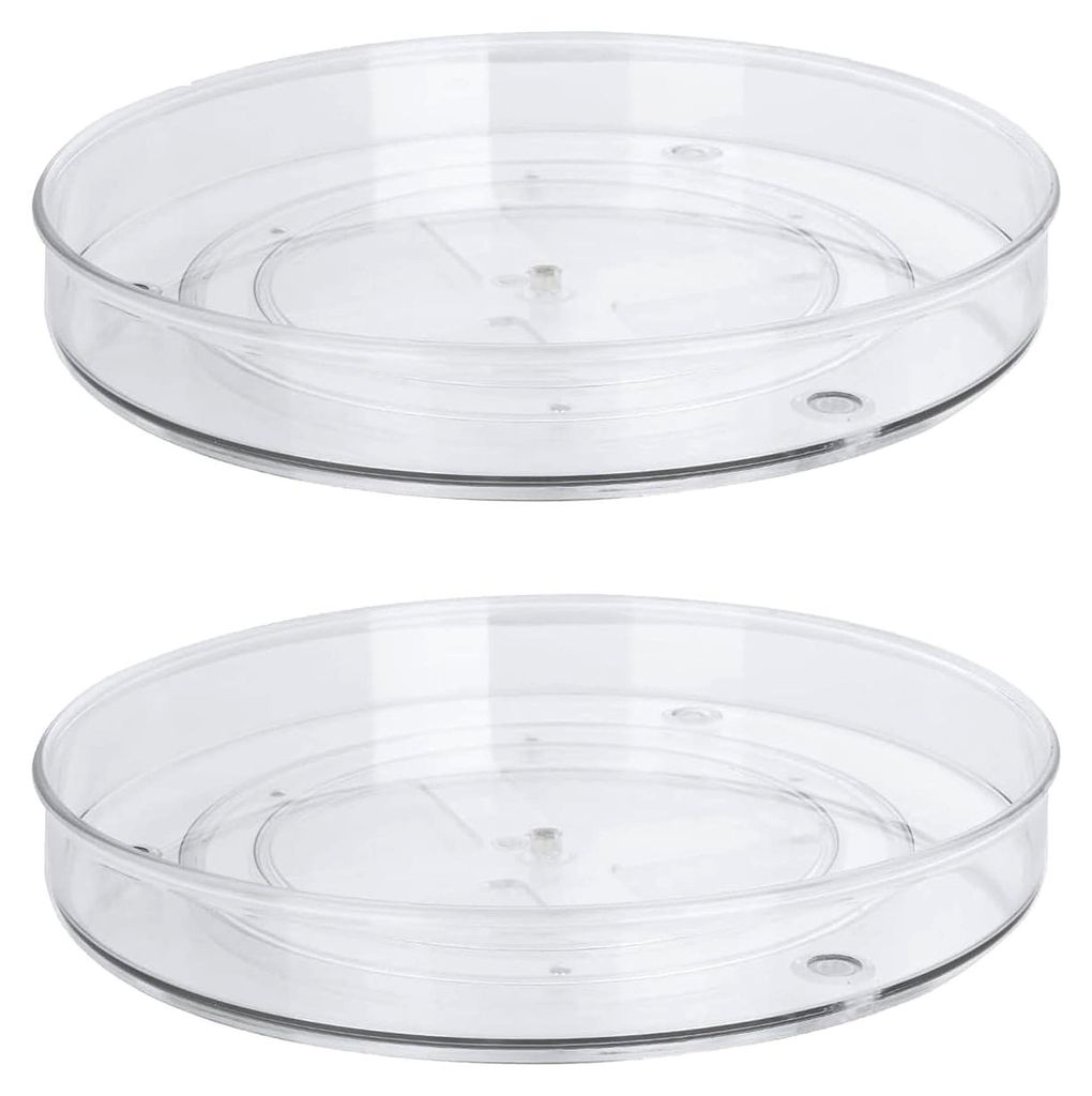 2 Stück Drehteller Organizer, 27CM 360° Küchen KüHlschrank Turntable Organizer, Lazy Susan Turntable Kitchen Organizer für Vorratsdosen und Ö...