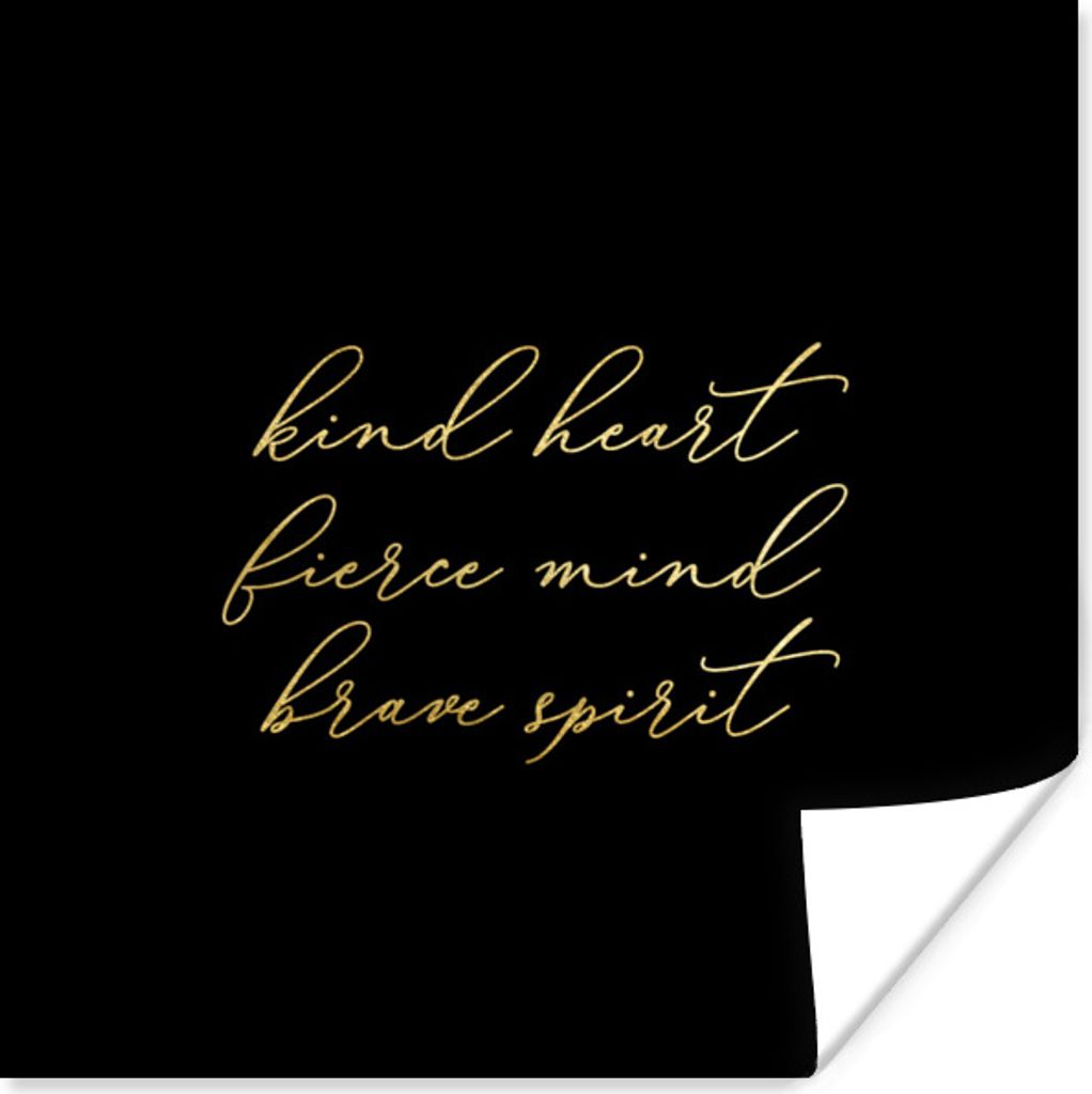 MuchoWow Poster Zitate - Sprichwörter - Gold - Schwarz 75x75 cm - Wand Dekoration
