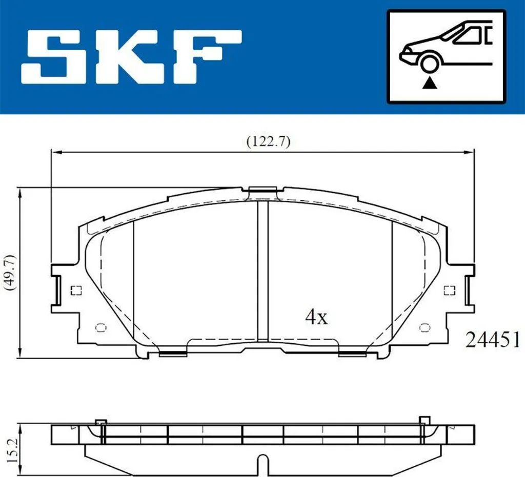 Plaquettes de Frein SKF 044650W140 à Faible Bruit et Haute Friction