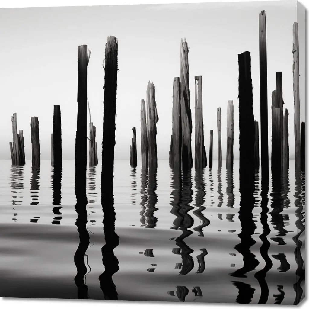 Tableau Image 100 x 100 cm Réflexions sur l'eau Déco Murale Carrée