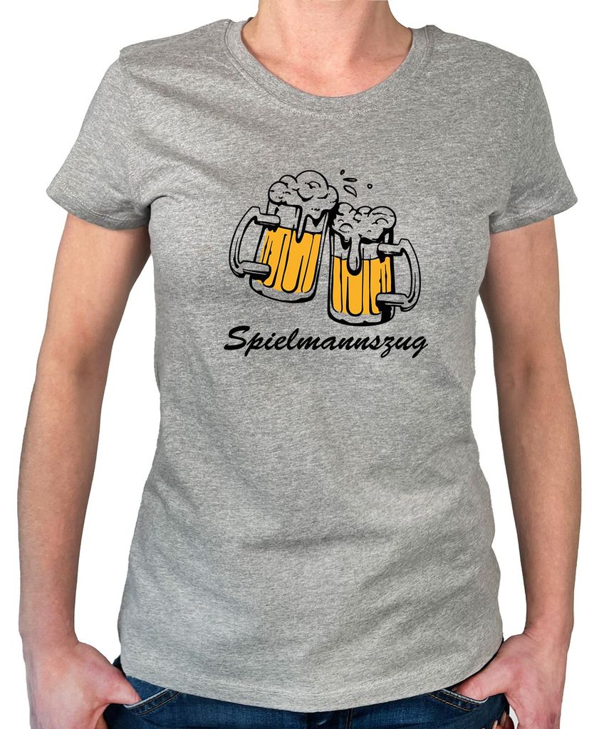 Huuraa Damen T-Shirt Spielmannszug Schützenfest M Sport Grey Bio Baumwolle Fairtrade Damenshirt Geschenkidee