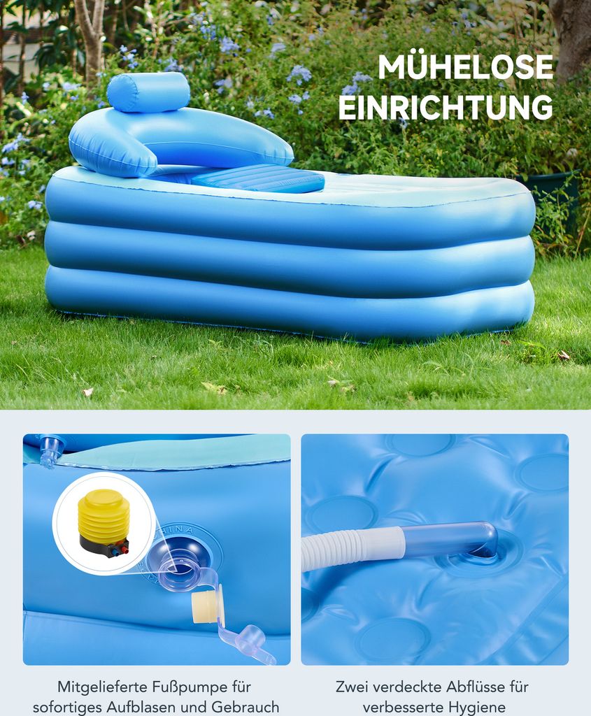 Aufblasbare Badewanne Spawanne mobil Duschbadewanne Bade Produktbild 5