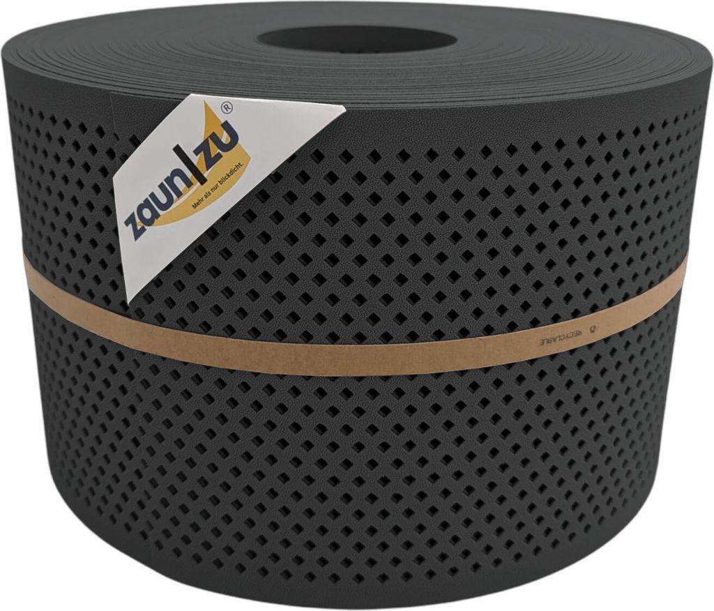 Doppelstab Sichtschutz zaun|zu PREMIUM gelocht DIAMANT Streifen PP Zaunblende Anthrazit 50m