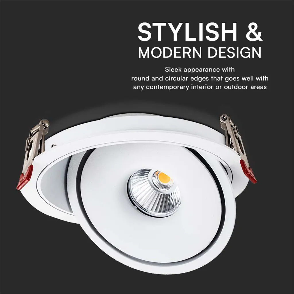 Downlight orientable LED 20W 1408 Lm IP20 réglable blanc 3 teintes