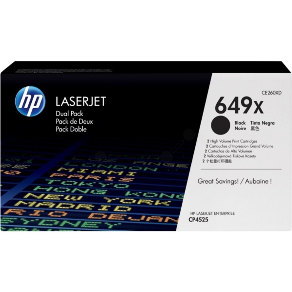HP 649X Tonerkartusche CE260XD Schwarz 2er-Pack für LaserJet Enterprise CP4525
