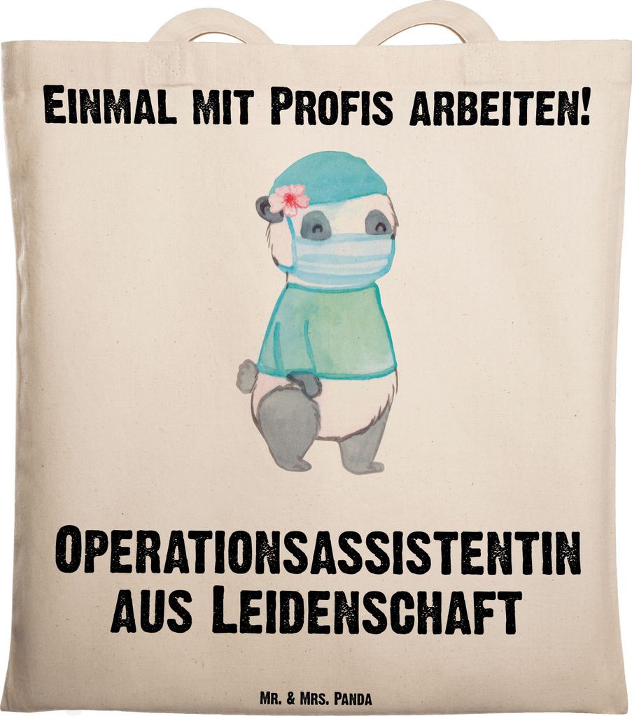 Mr. & Mrs. Panda Shopping Tasche Operationsassistentin Leidenschaft - Transparent - Geschenk, Laptoptasche, Tote Bag, Schultasche, Spruch, Einkaufs...