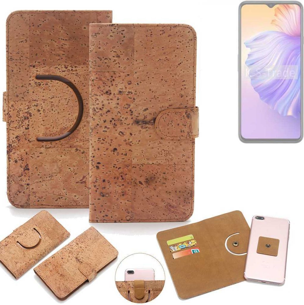 K-S-Trade Handy-Hülle Schutz-Hülle kompatibel mit Wiko T60 Handyhülle Schutzhülle Korkhülle Kork-Hülle 1x