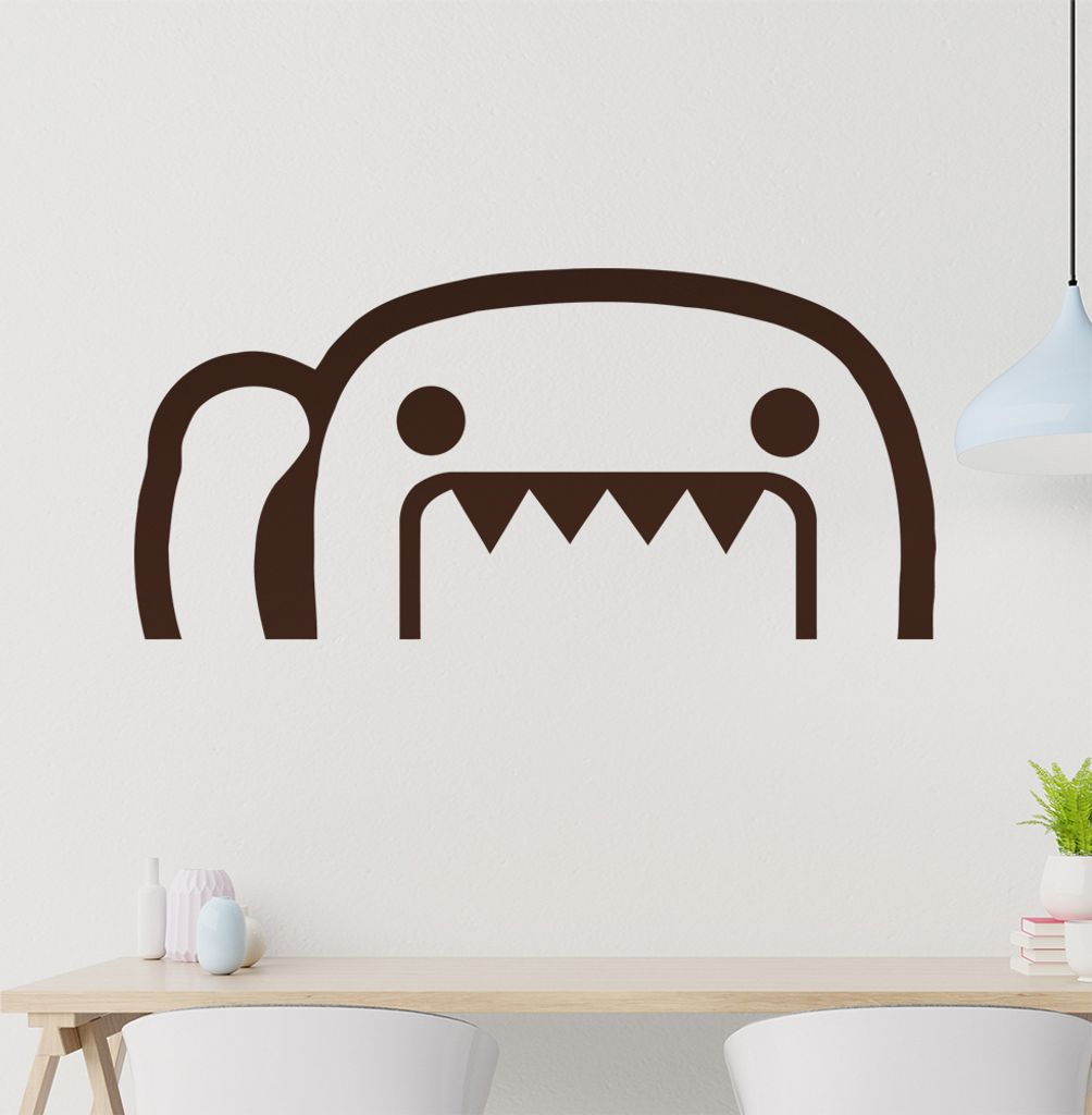 KIWISTAR Halber Domo Kun Wandtattoo in 6 Größen - Wandaufkleber Wall Sticker - Dekoration, Küche, Wohnzimmer, Schlafzimmer, Badezimmer
