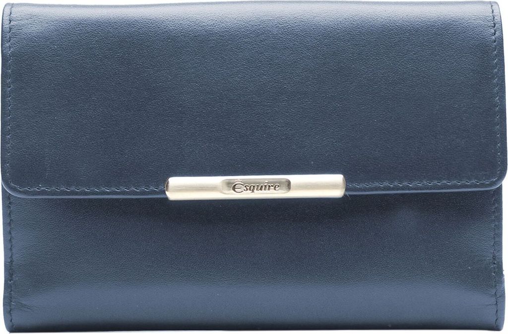 Esquire Leder Geldbörse Helena RFID Lady Wallet Blue dunkelblau