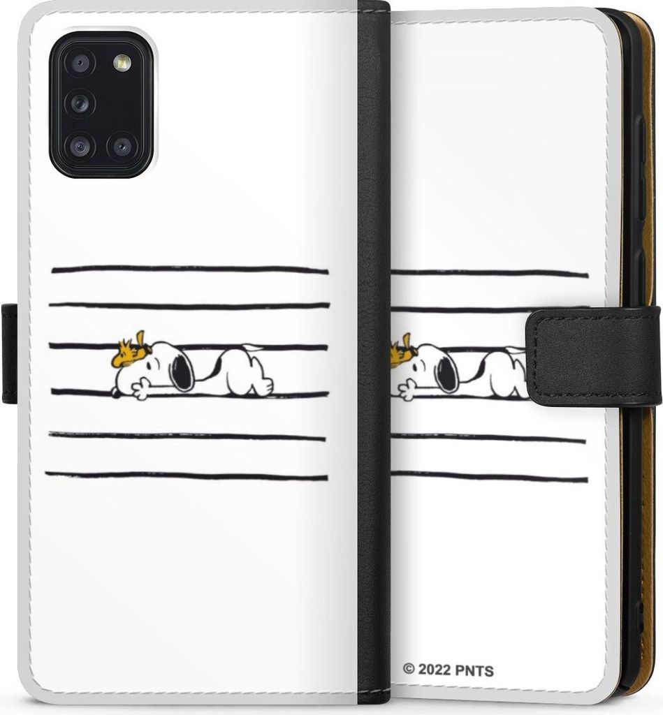 DeinDesign Klapphülle für Samsung Galaxy A31 Handytasche Lederhülle Tasche Hund Peanuts Snoopy