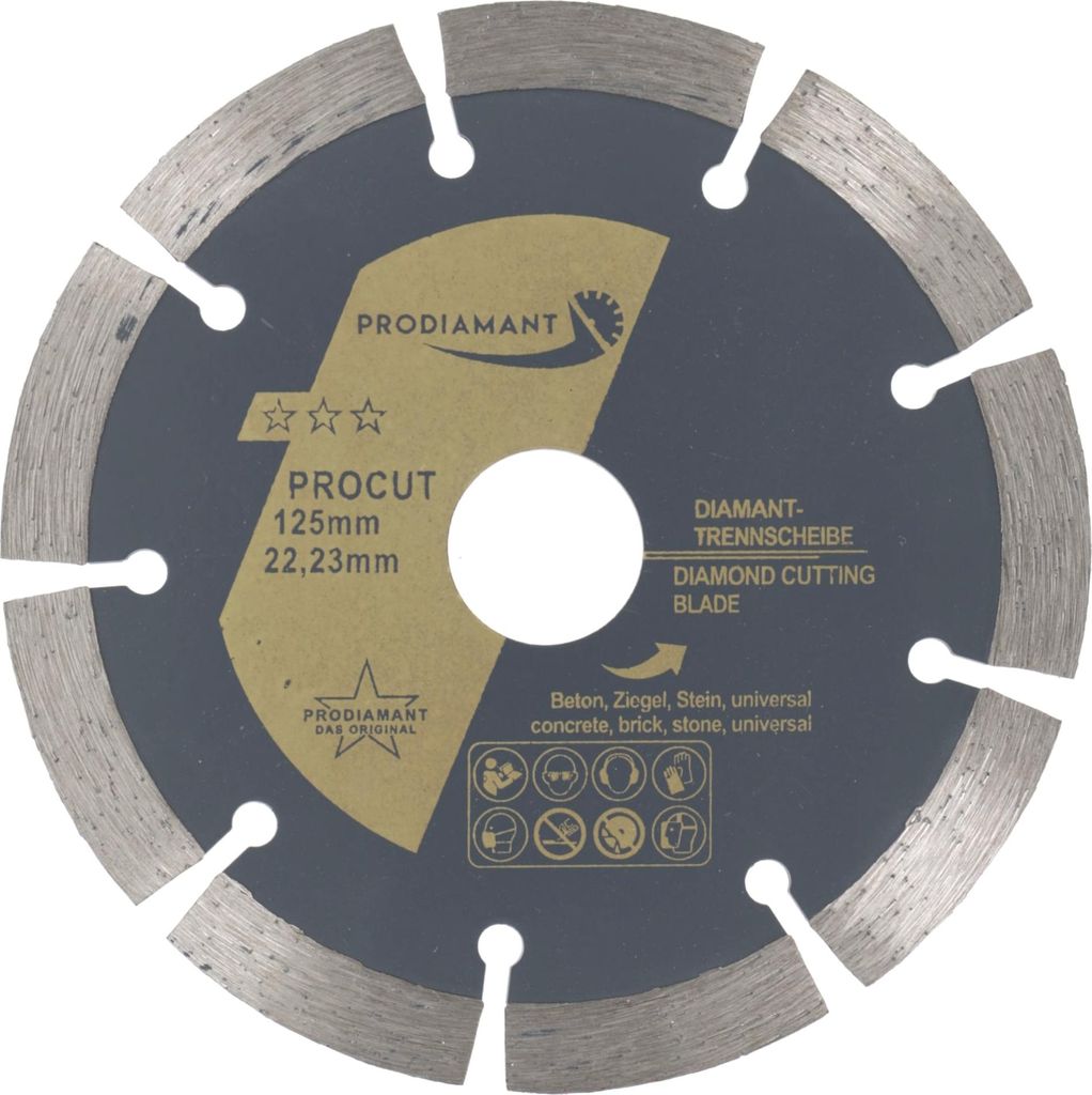 PRODIAMANT 2x Diamanttrennscheibe 125mm Beton, Stein, Ziegel, universal