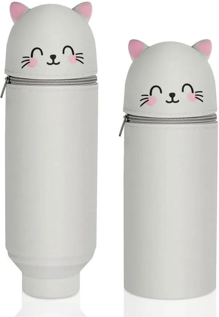 Porte-crayons silicone gris pour bureau et trousse souple multi-usage
