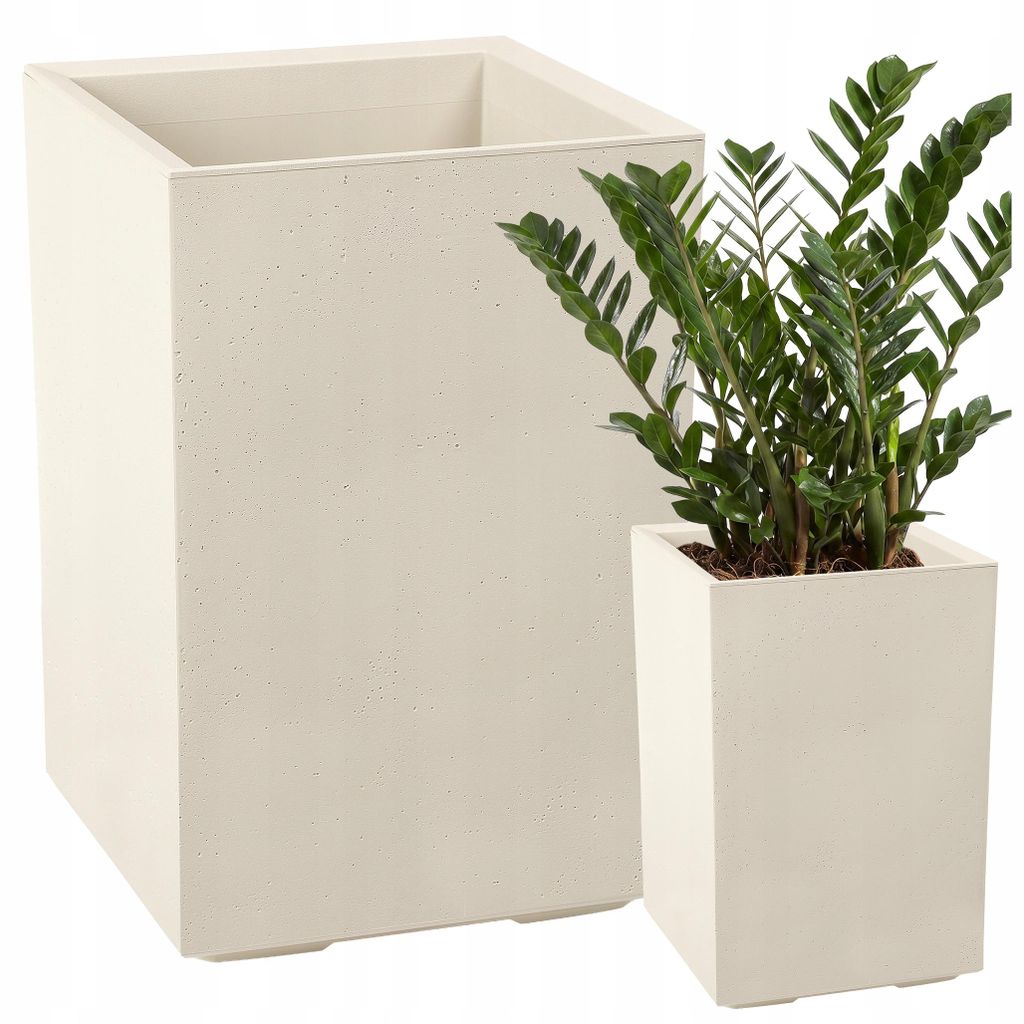 Lamela Blumentopf | Karo | 40x60cm | Beige Beton Produktbild 