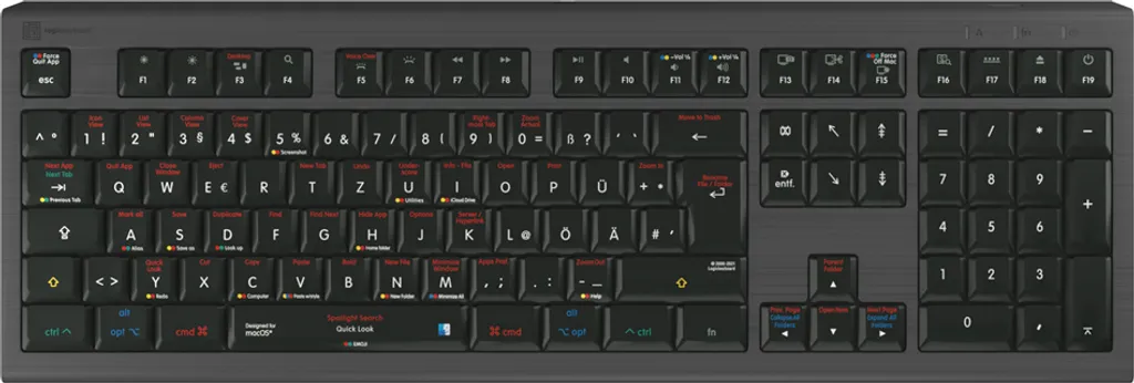 Logickeyboard LKB-OSX-A2M-DE Clavier Filaire USB Noir Layout Allemand