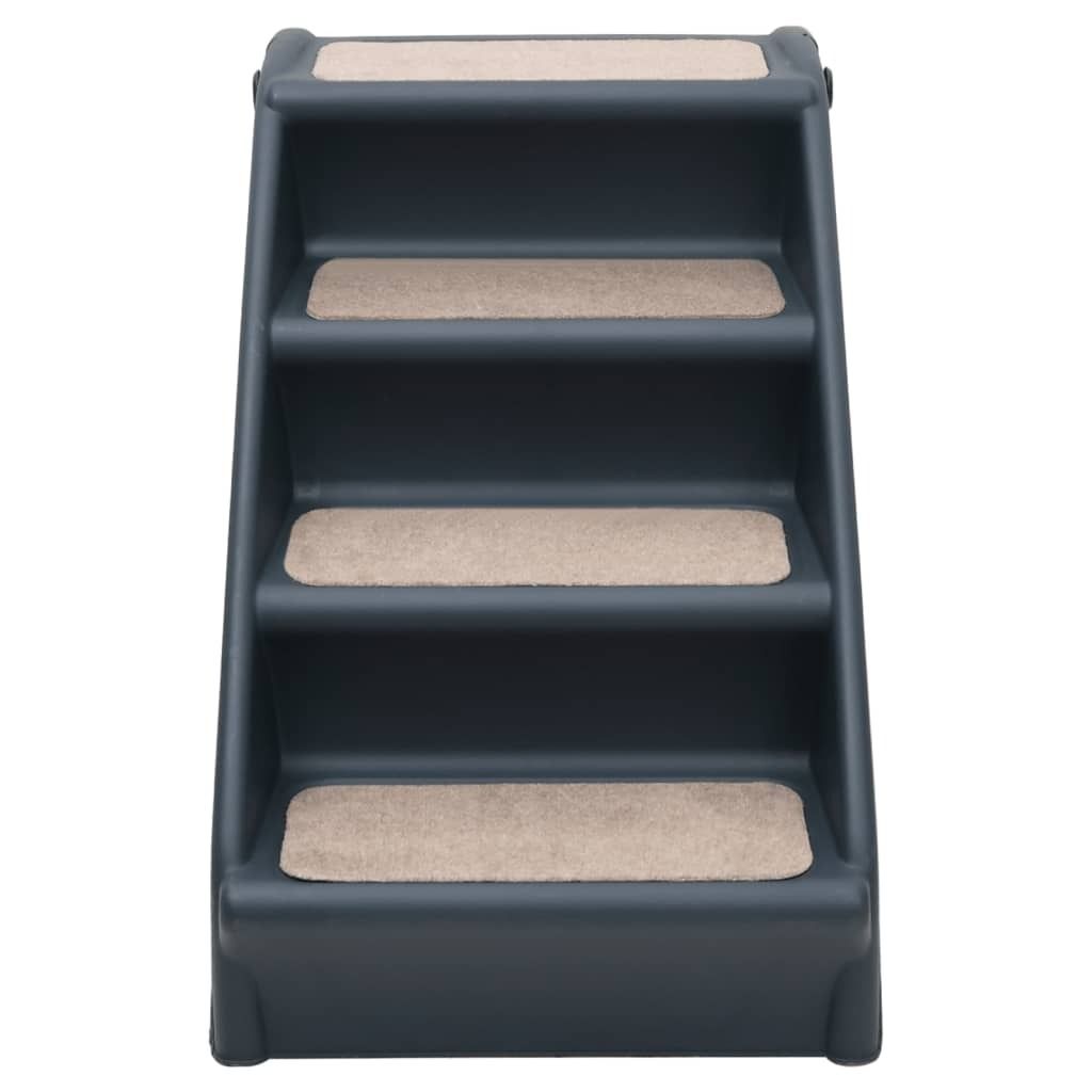 Cloris Designermöbel Hundetreppe mit 4 Stufen Klappbar Dunkelgrau - 2026Neu381504 - Sonstiges Hundezubehör