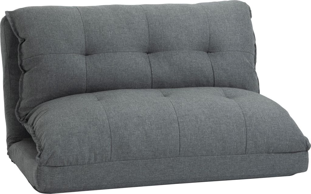 Relaxsessel Grau, 13 Positionen, Metallstruktur, Leinenoptik, 100x71x54 cm