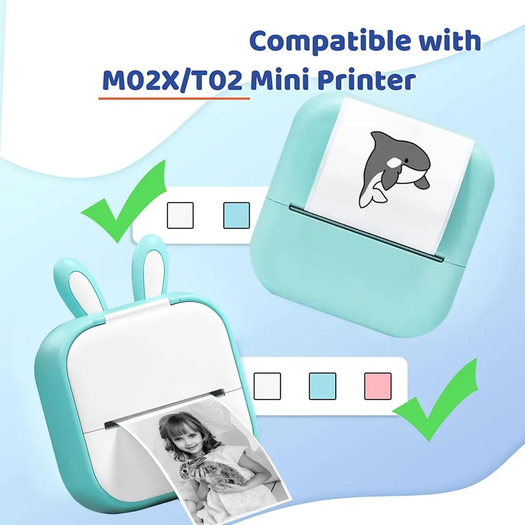 Recharge Papier Adhésif Phomemo T02 Anti-Effacement Impression Bleue - 2