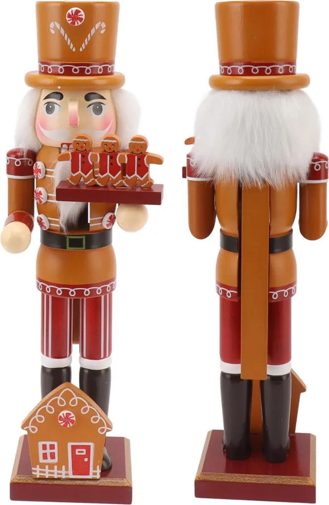 Poupée Décorative en Bois 35cm Figurine de Collection Multicolore