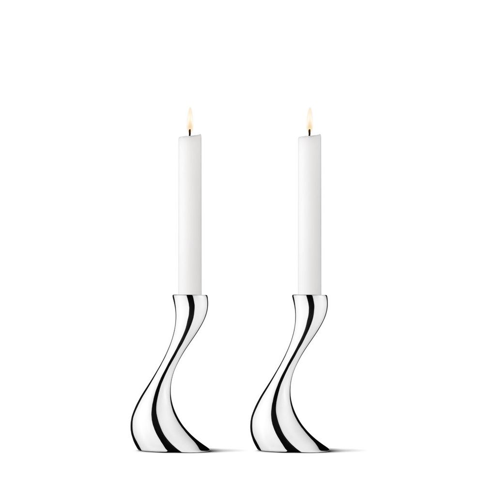 Georg Jensen COBRA CANDLEHOLDER STAINLESS STEEL MIRROR SMALL 2 PCS 3586694