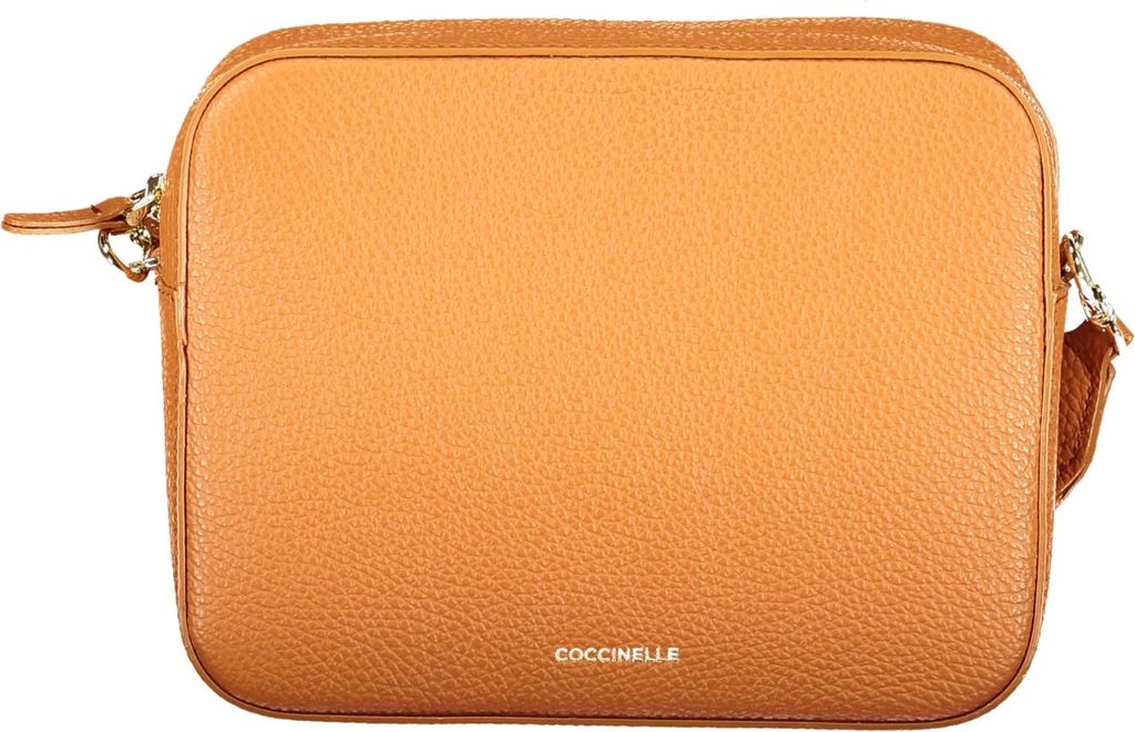 Stylische orange Damensatchel mit abnehmbarem Schultergurt & Reißverschluss