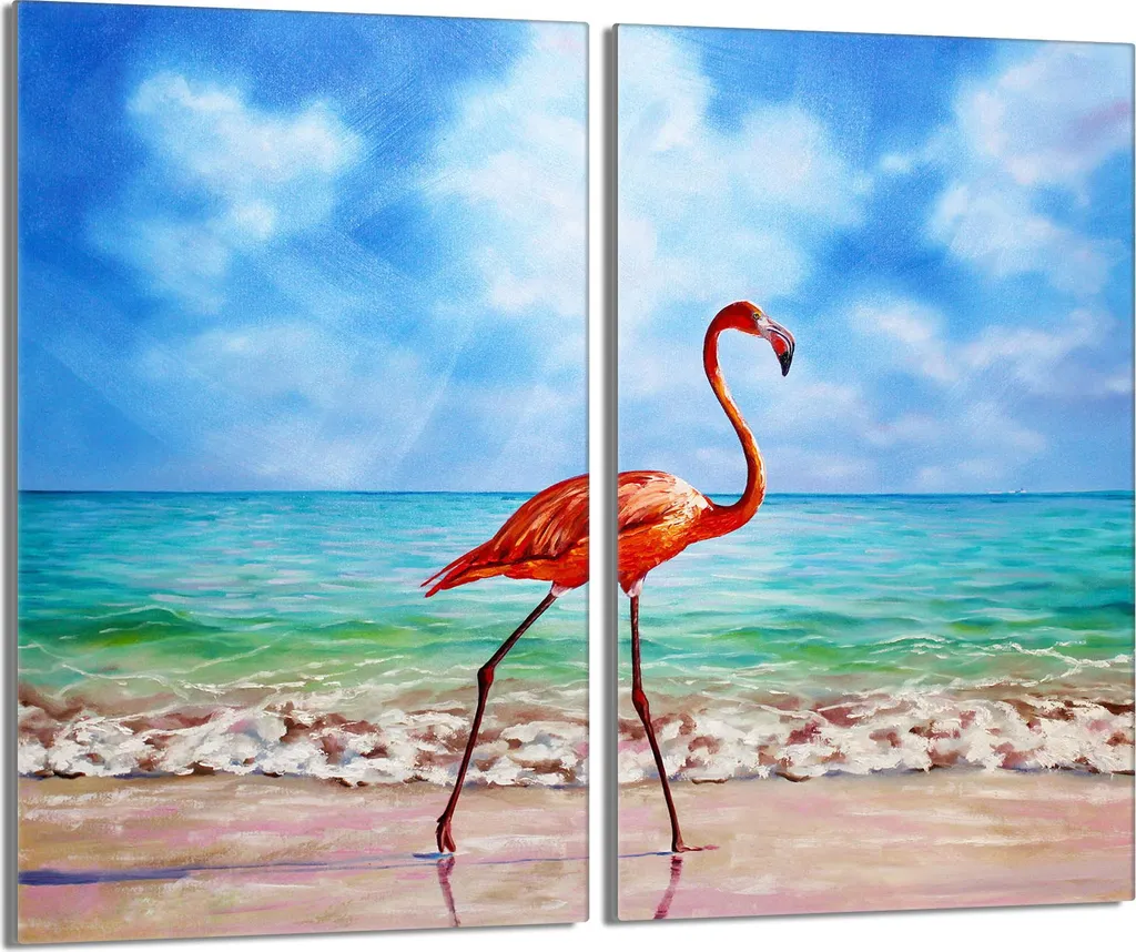 Set 2 Pezzi Copri Piano Cottura 30x52 | Vetro Protettivo Fenicottero