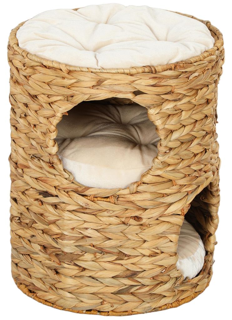 PawHut Krabton, 50 cm hoog, kattenhuis met 2 holtes, Productafbeelding 