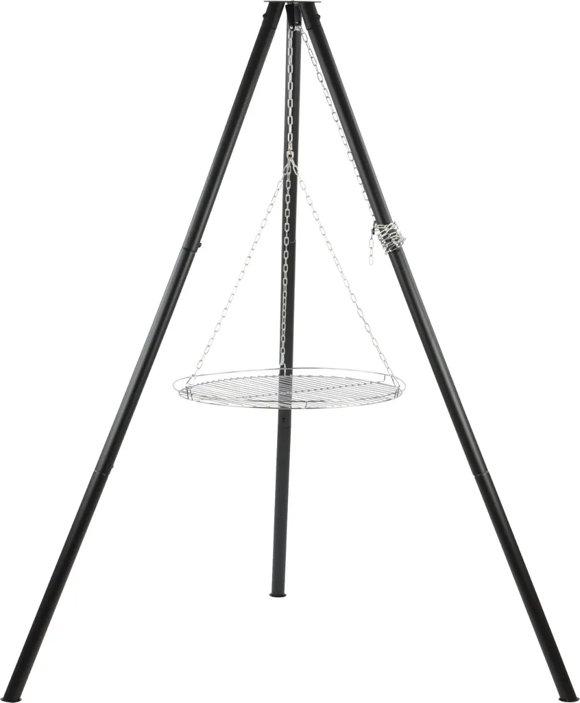 Trépied pour Brasero avec Grille de Cuisson, Barbecue Suspendu 165 cm