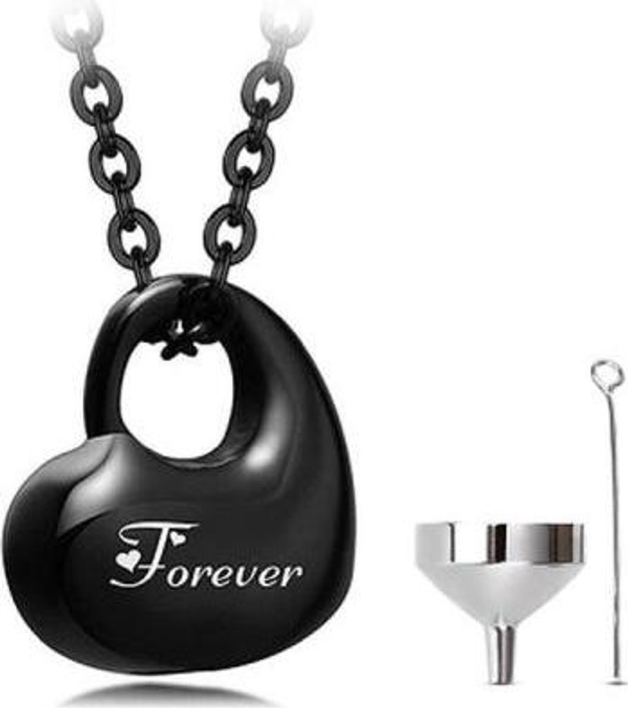 Luxe Ascheanhänger mit Kette für Asche, Haare oder Parfum - Gedenkschmuck mit Asfüllhilfe und Aufbewahrungstasche