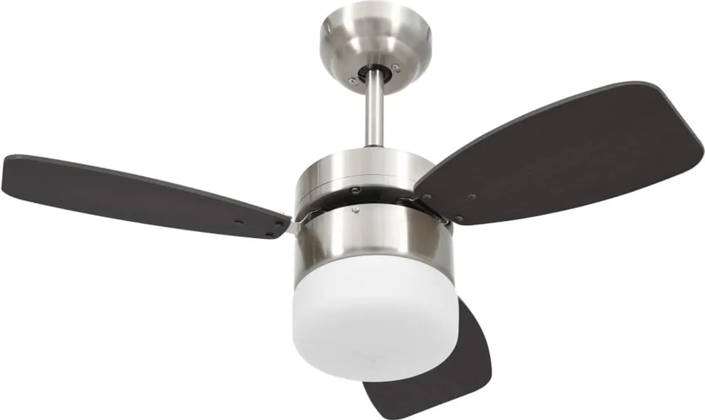 vidaXL Ventilatore Soffitto Economico 76cm Marrone e Cromo