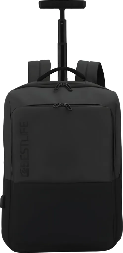 Sac à Dos à Roulettes Bestlife Noir pour Ordinateur et Documents