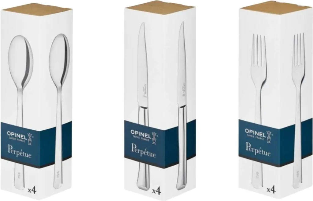 Couverts Perpetue OPINEL design monobloc en acier inox brillant haut