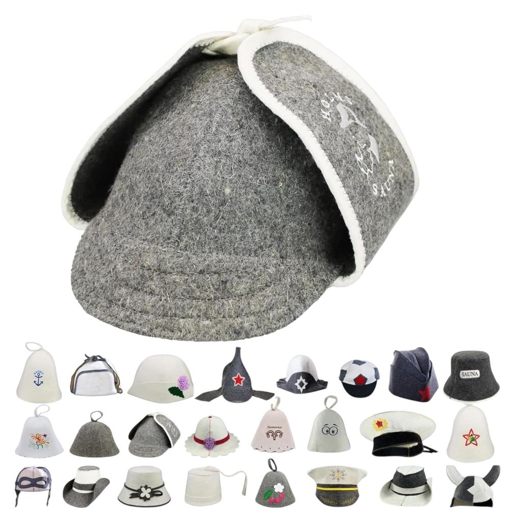 Saunahut aus Wollfilz (Sherlock Holms 1515) Saunamütze mit Produktbild 