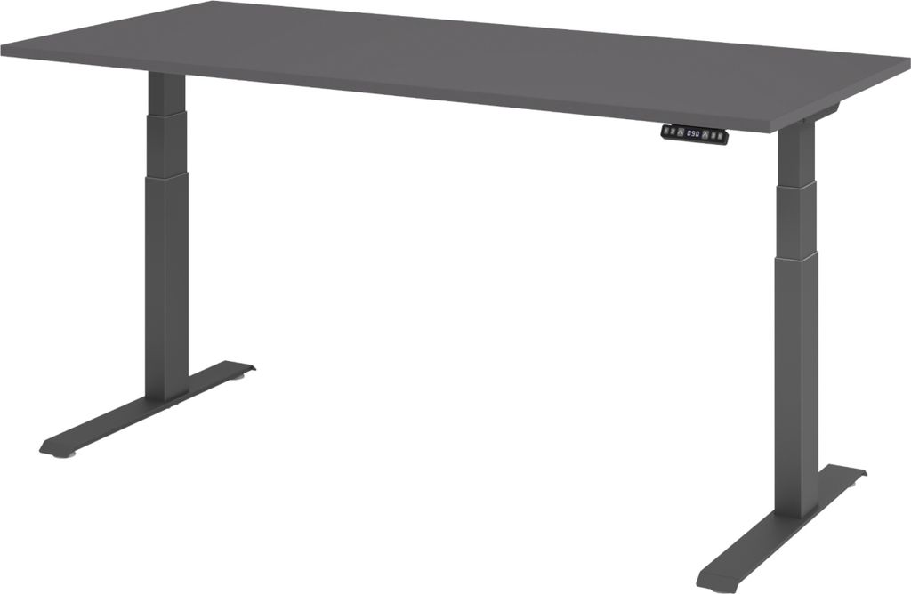 bümö Schreibtisch elektrisch XDKB - Nachbildung: Graphit, Gestell: Graphit, Größe: 180 x 80 cm
