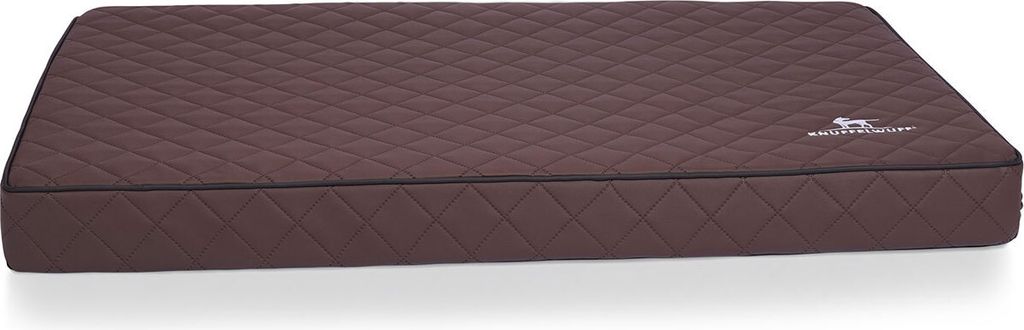 Knuffelwuff Orthopädische Hundematte Juna aus laser-gestepptem Kunstleder XXL 110x66cm Braun