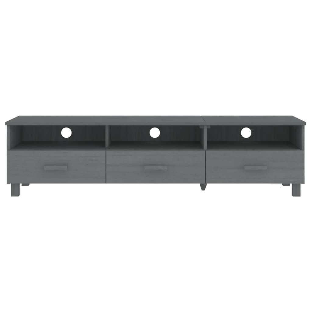 "im Sonderangebot"TV-Schrank Industriestil - CLORIS - Fernsehenschrank - HAMAR Dunkelgrau 158x40x40 cm Massivholz Kiefer - DEMöbel5842785