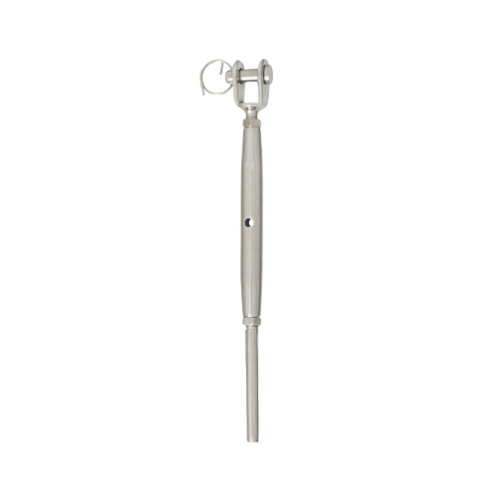 Wantenspanner mit Gabel und Terminal M10 / Ø 6mm, Edelstahl, A4