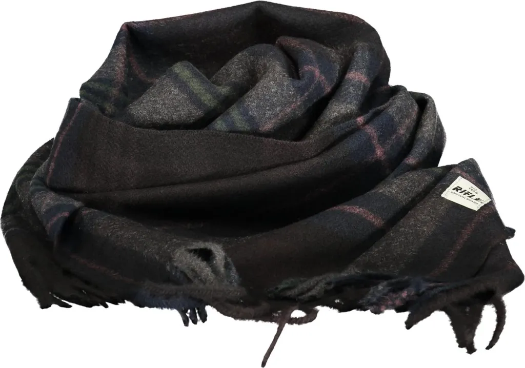 Écharpe luxueuse pour homme noire 186 x 36 cm avec détails contrastés