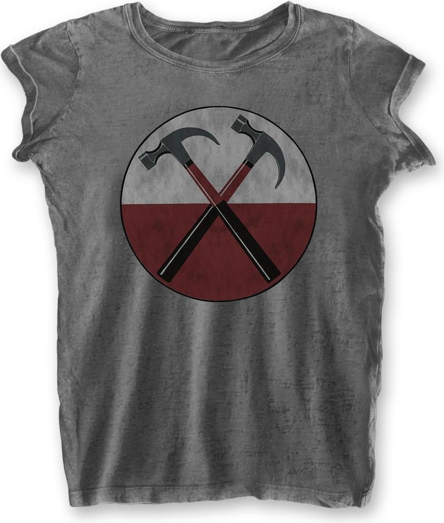 Pink Floyd - "The Wall Hammers Burnout" T-Shirt für Damen RO2111 (L) (Anthrazit)