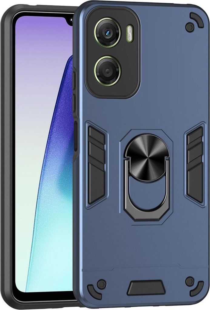 Ring Halterung Hülle für Motorola Moto G06 4G Stoßschutz & Kameraschutz Blau